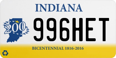 IN license plate 996HET