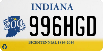 IN license plate 996HGD