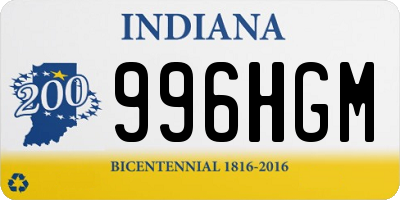 IN license plate 996HGM