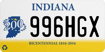 IN license plate 996HGX