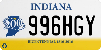 IN license plate 996HGY