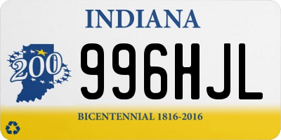 IN license plate 996HJL