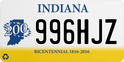 IN license plate 996HJZ