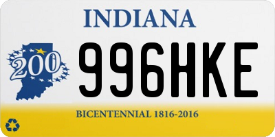 IN license plate 996HKE