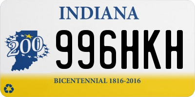 IN license plate 996HKH