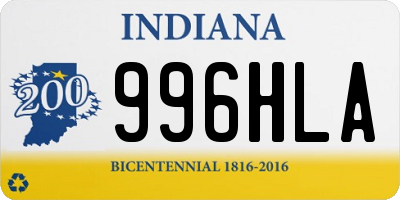 IN license plate 996HLA