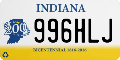 IN license plate 996HLJ