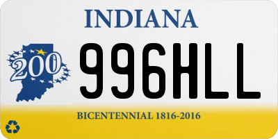 IN license plate 996HLL