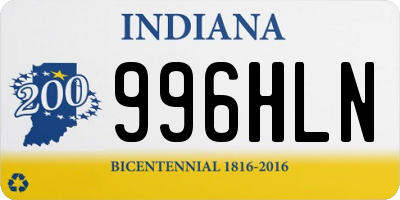 IN license plate 996HLN