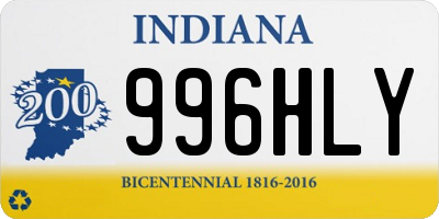 IN license plate 996HLY