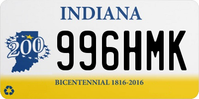 IN license plate 996HMK