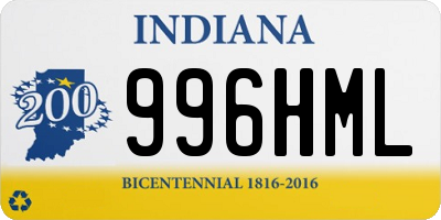 IN license plate 996HML