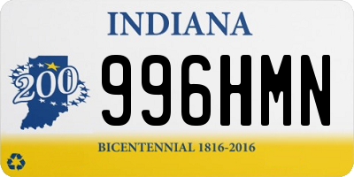 IN license plate 996HMN