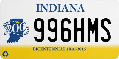 IN license plate 996HMS