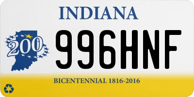 IN license plate 996HNF