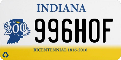 IN license plate 996HOF