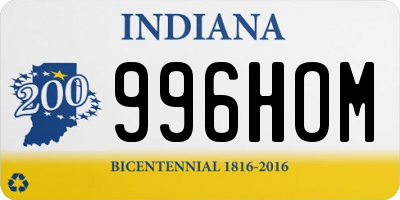 IN license plate 996HOM