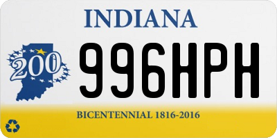 IN license plate 996HPH