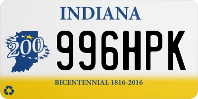 IN license plate 996HPK