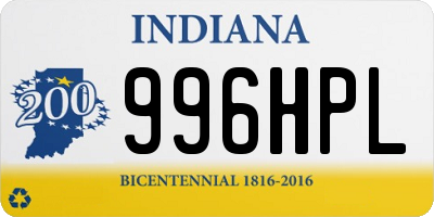 IN license plate 996HPL