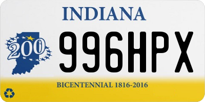 IN license plate 996HPX