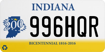 IN license plate 996HQR