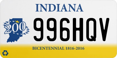 IN license plate 996HQV