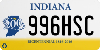 IN license plate 996HSC