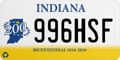 IN license plate 996HSF