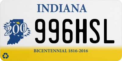 IN license plate 996HSL