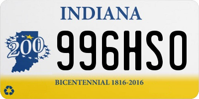 IN license plate 996HSO