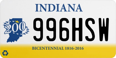 IN license plate 996HSW