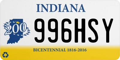 IN license plate 996HSY