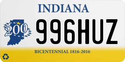 IN license plate 996HUZ