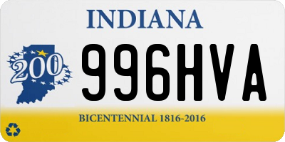 IN license plate 996HVA