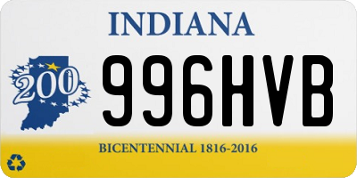 IN license plate 996HVB