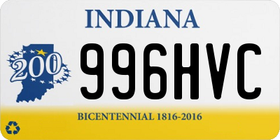 IN license plate 996HVC