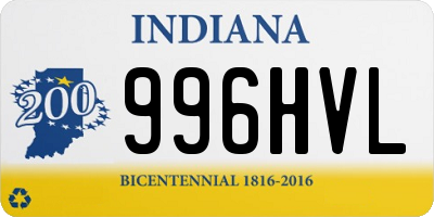 IN license plate 996HVL