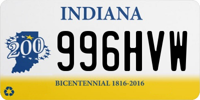 IN license plate 996HVW