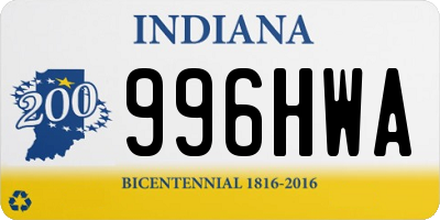 IN license plate 996HWA