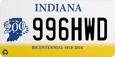 IN license plate 996HWD