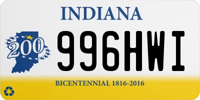 IN license plate 996HWI