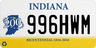 IN license plate 996HWM