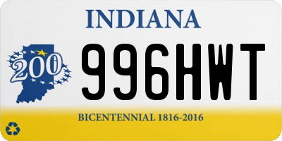 IN license plate 996HWT