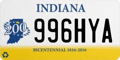 IN license plate 996HYA