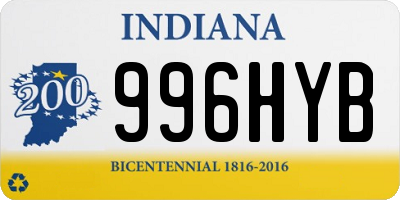 IN license plate 996HYB