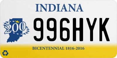 IN license plate 996HYK