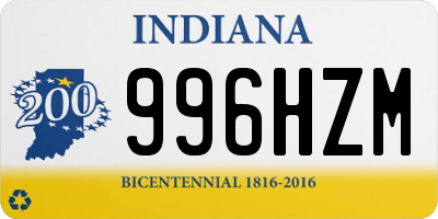 IN license plate 996HZM