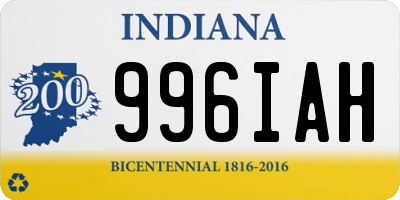 IN license plate 996IAH