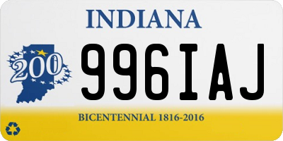 IN license plate 996IAJ